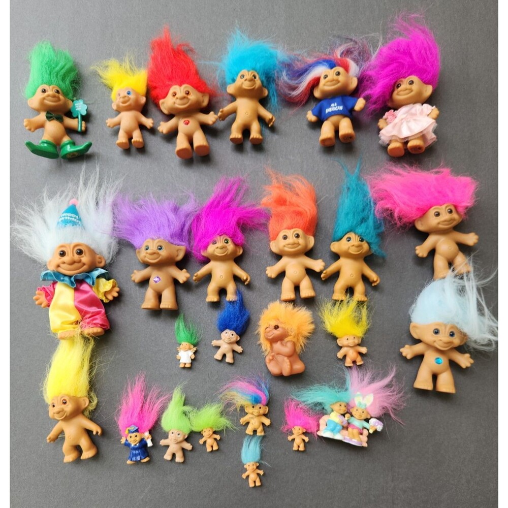 Vintage Troll Doll Lot 80s 90s Russ Berrie Ace Novelty Dam 25 Toys